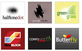 Una muestra de los logos listos a ser descargados en LogoInstant.